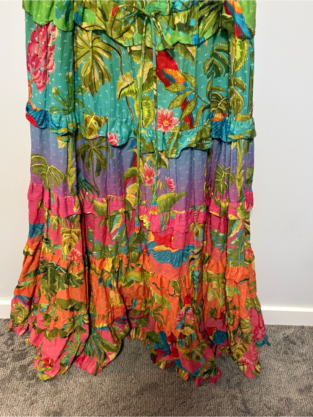Farm Rio Ombré Forest Maxi Dress tropical size XL - Picture 3 of 11